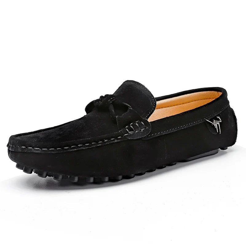 Comfortable Suede Driving Loafer for Women with Moc Toe Bow Tie Slip On Casual Style