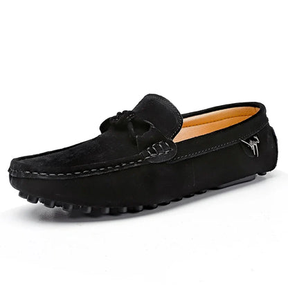 Comfortable Suede Driving Loafer for Women with Moc Toe Bow Tie Slip On Casual Style