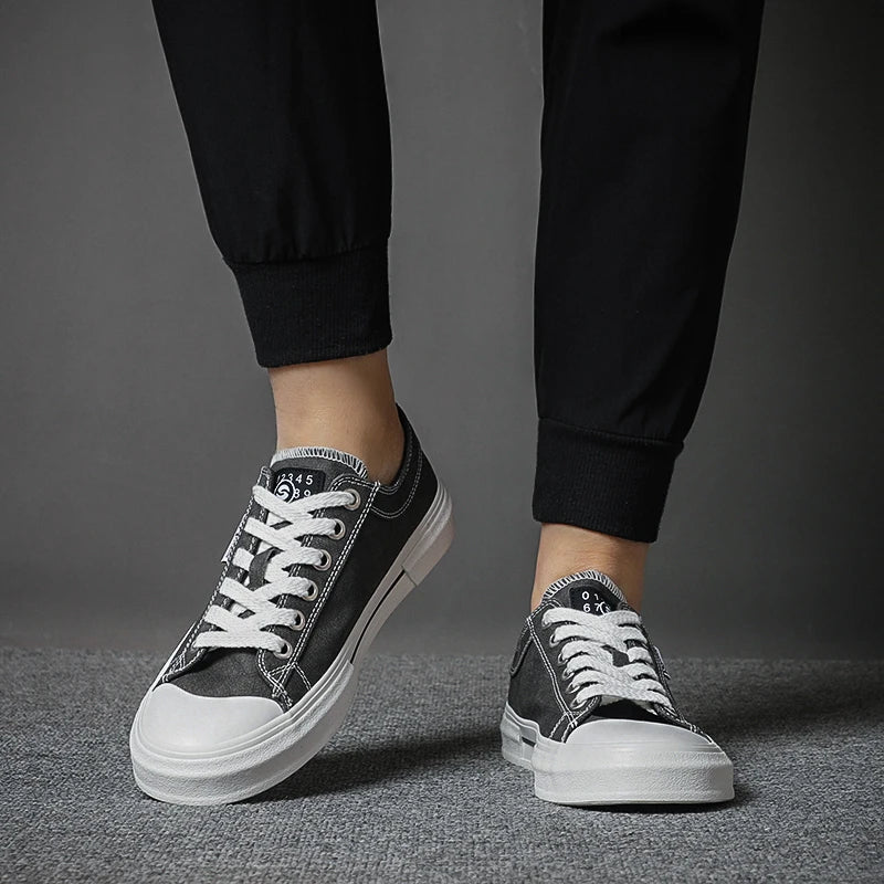 Comfortable Canvas Sneaker for Women with Lace Up Round Toe Rubber Sole Casual Style