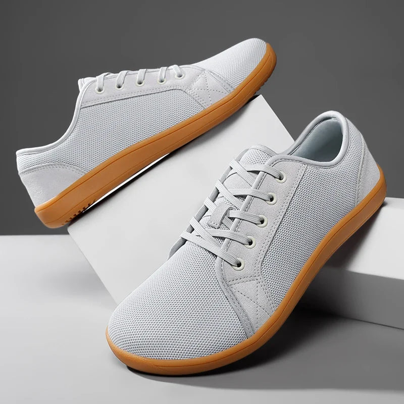 Effortless Mesh Canvas Sneaker for Women with Lace-Up Low Top Gum Sole Casual Style