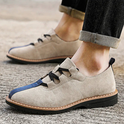 Stylish Suede Lace Up Shoes for Women with Contrast Toe Low Top Casual Style