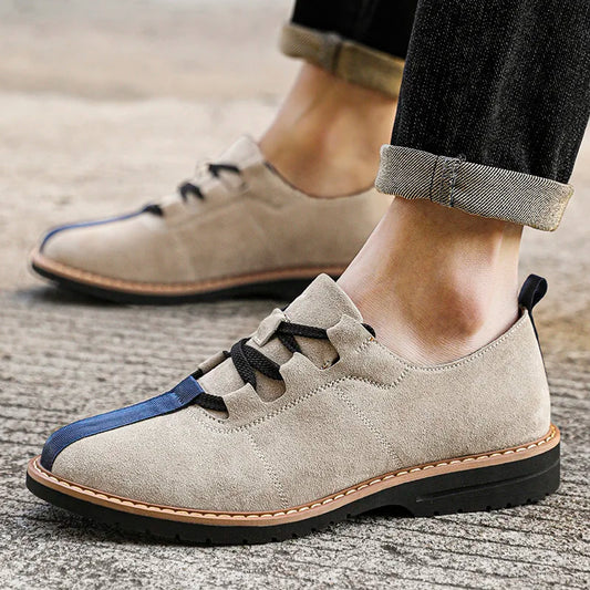 Stylish Suede Lace Up Shoes for Women with Contrast Toe Low Top Casual Style