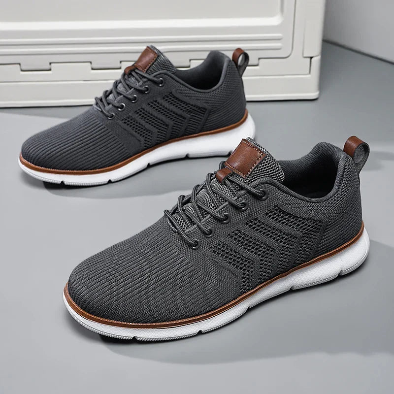 Effortless Mesh Knit Sneaker for Women with Lace Up Low Top Chunky Sole Casual Style