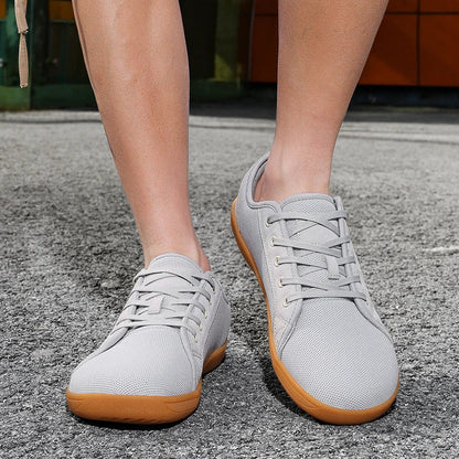 Effortless Mesh Canvas Sneaker for Women with Lace-Up Low Top Gum Sole Casual Style