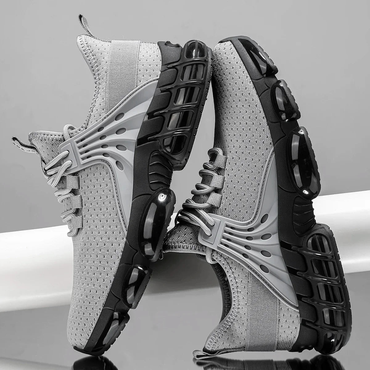 Stylish Mesh Sneaker for Women with Lace Up Chunky Sole Breathable Athletic Style