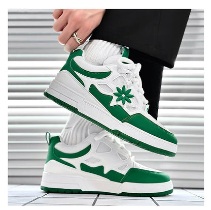 Stylish Mesh Platform Sneaker for Women with Lace Up Floral Applique Chunky Sole Casual Style