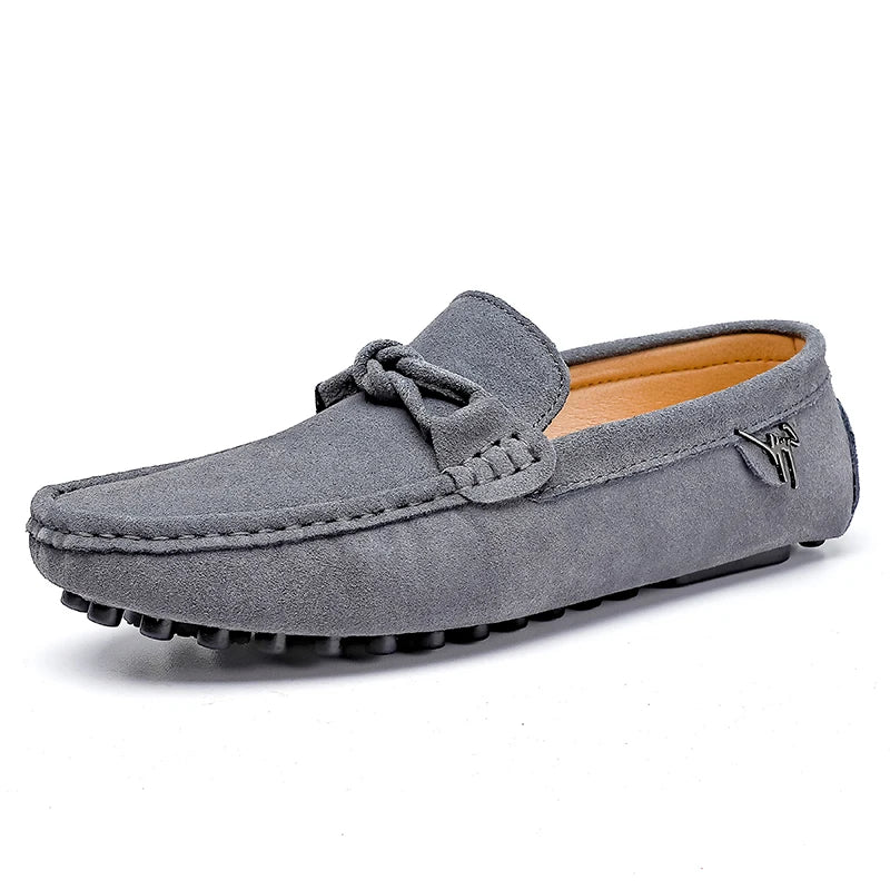 Comfortable Suede Driving Loafer for Women with Moc Toe Bow Tie Slip On Casual Style
