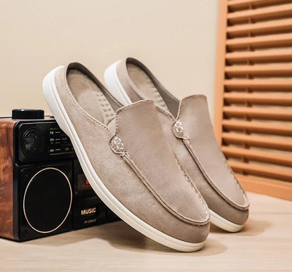 Stylish Suede Mule Loafer for Women with Backless Slip On Moc Toe Casual Style