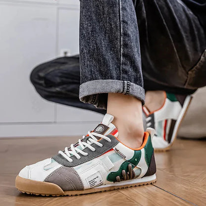 Effortless Colorblock Fashion Sneakers for Women with Lace Up Gum Sole Sporty Casual Style