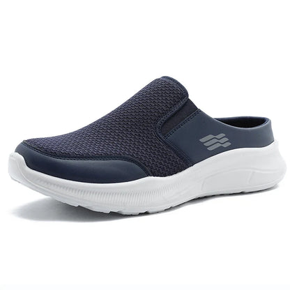 Comfortable Mesh Slip-On Mule Sneaker for Women with Round Toe Backless Chunky Sole Casual Style