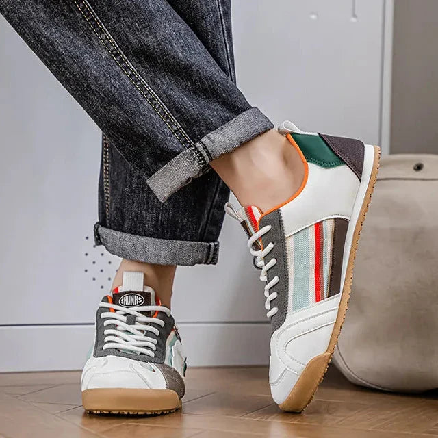 Effortless Colorblock Fashion Sneakers for Women with Lace Up Gum Sole Sporty Casual Style