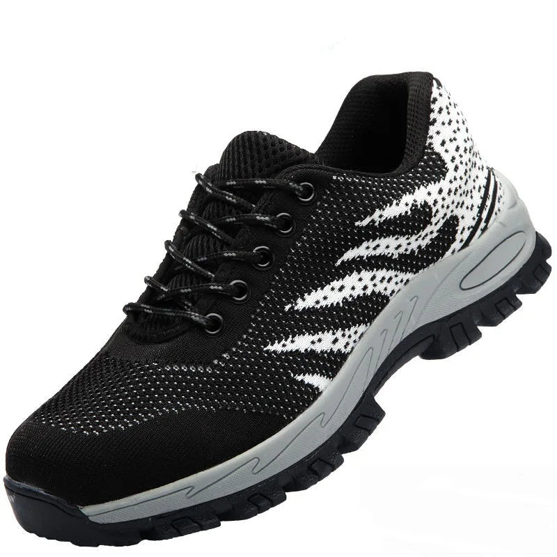 Comfortable Mesh Knit Trail Sneaker for Women with Lace Up Lug Sole Athletic Style