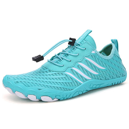 Comfortable Mesh Quick Dry Water Shoes for Women with Toggle Lace Barefoot Sole Casual Style