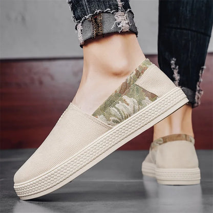 Comfortable Canvas Espadrille Sneaker for Women with Floral Print Panel Braided Sole Casual Style