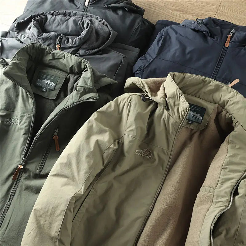 Effortless Fleece Lined Utility Jacket for Women with Hooded Long Sleeve Zip Pocket Casual Style