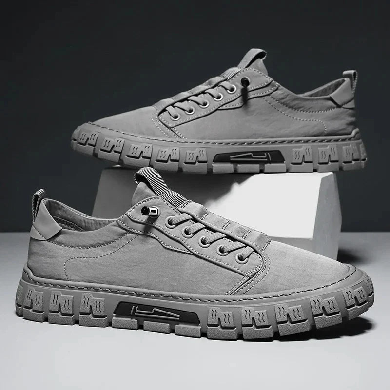 Effortless Canvas Fashion Sneaker for Women with Lace Up Low Top Rugged Lug Sole Casual Style