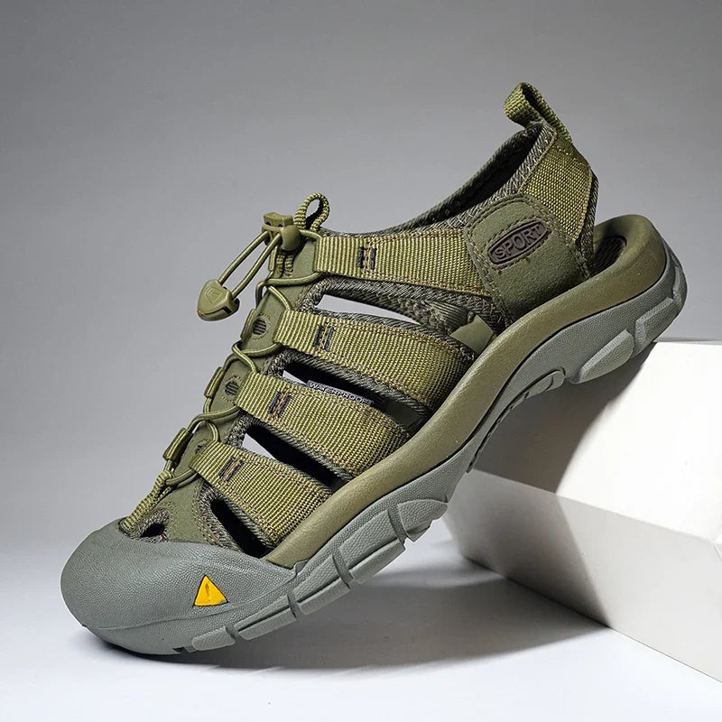 Comfortable Sport Sandal for Women with Closed Toe Bungee Lace Waterproof Trail Style