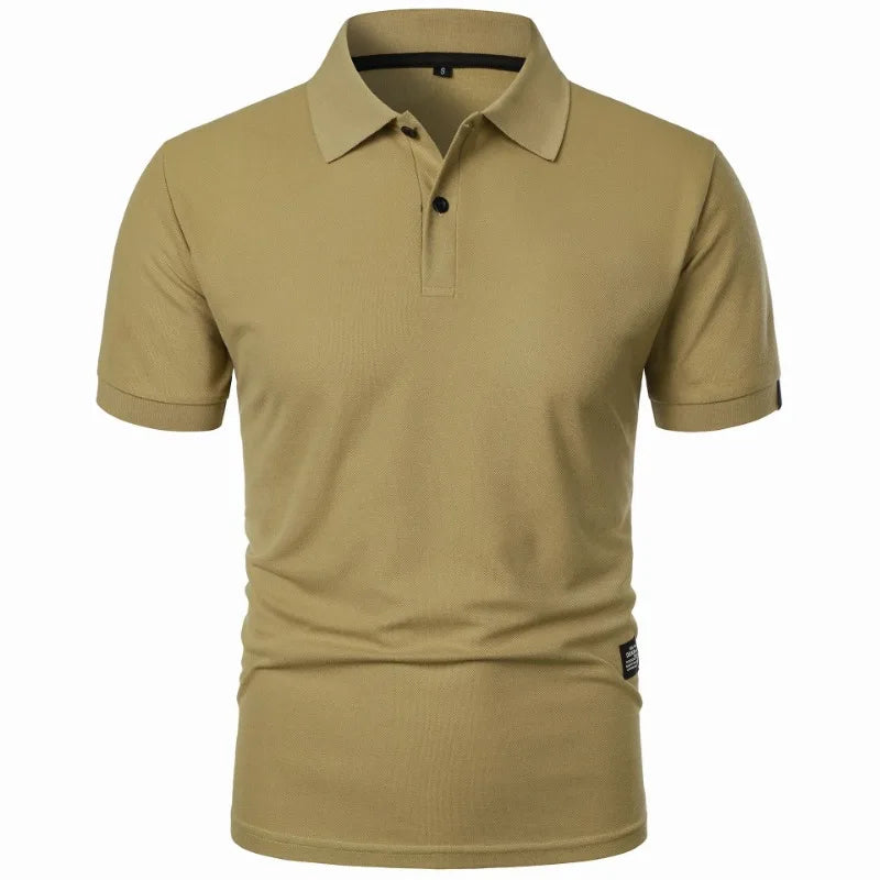 Effortless Pique Knit Polo Shirt for Women with Collar Short Sleeve Button Placket Casual Style