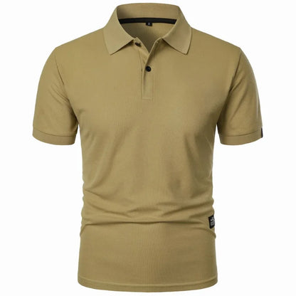 Effortless Pique Knit Polo Shirt for Women with Collar Short Sleeve Button Placket Casual Style