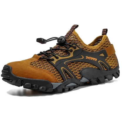 Comfortable Mesh Fashion Sneaker for Women with Lace Up Bungee Cord Rugged Trail Style