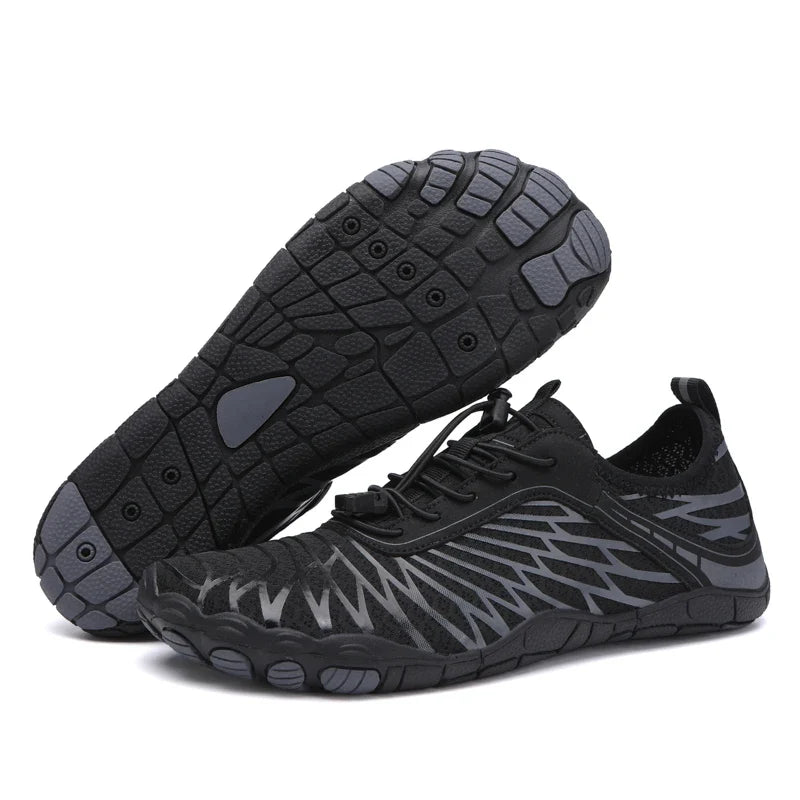 Effortless Mesh Barefoot Water Shoes for Women with Lace Up Toe Design Quick Dry Sneaker Style