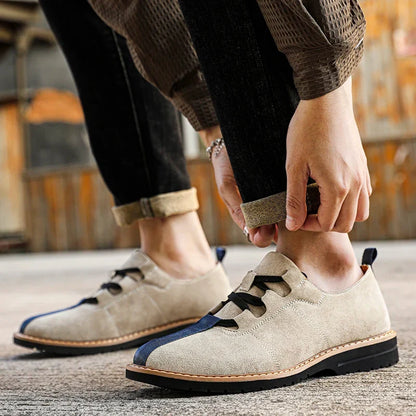 Stylish Suede Lace Up Shoes for Women with Contrast Toe Low Top Casual Style
