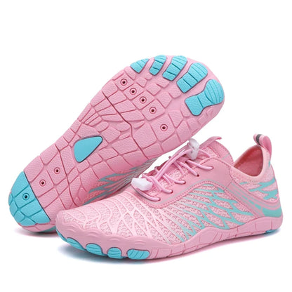 Effortless Mesh Barefoot Water Shoes for Women with Lace Up Toe Design Quick Dry Sneaker Style