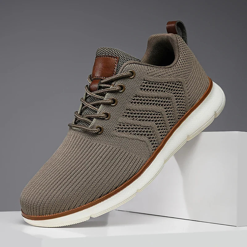 Effortless Mesh Knit Sneaker for Women with Lace Up Low Top Chunky Sole Casual Style