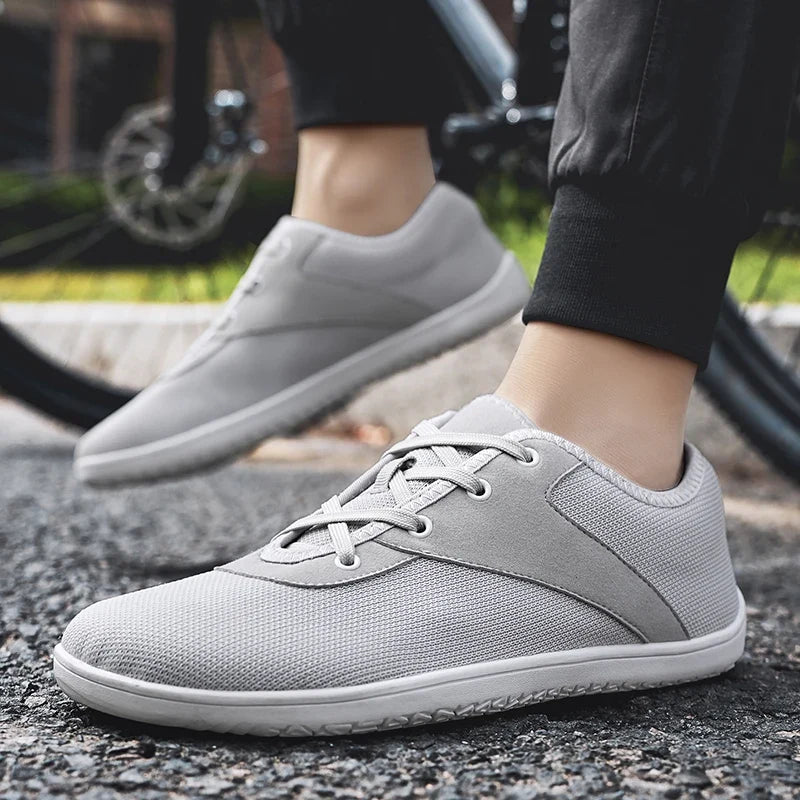 Effortless Mesh Lace Up Sneaker for Women with Round Toe Low Top Contrast Sole Casual Style