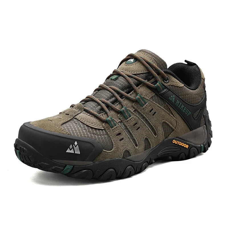 Effortless Suede Mesh Hiking Sneaker for Women with Lace Up Reinforced Toe Rugged Outdoor Style
