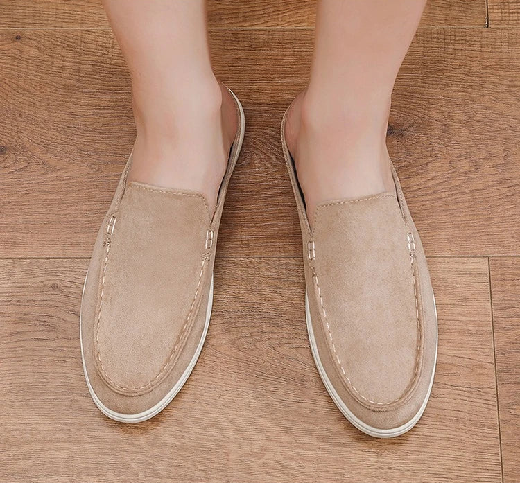 Stylish Suede Mule Loafer for Women with Backless Slip On Moc Toe Casual Style
