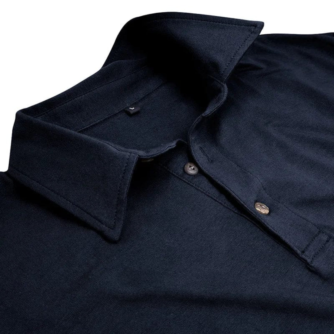 Effortless Cotton Polo Shirt for Women with Collared Long Sleeve Button Placket Relaxed Casual Style