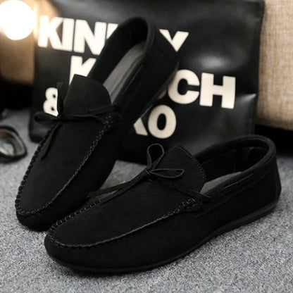 Comfortable Suede Driving Loafer for Women with Round Toe Bow Tie Slip On Flat Style