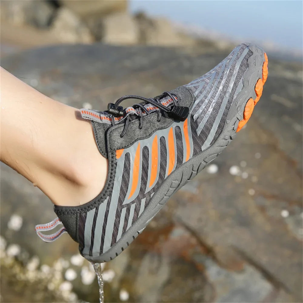 Comfortable Mesh Quick Dry Water Shoes for Women with Toggle Lace Barefoot Sole Casual Style
