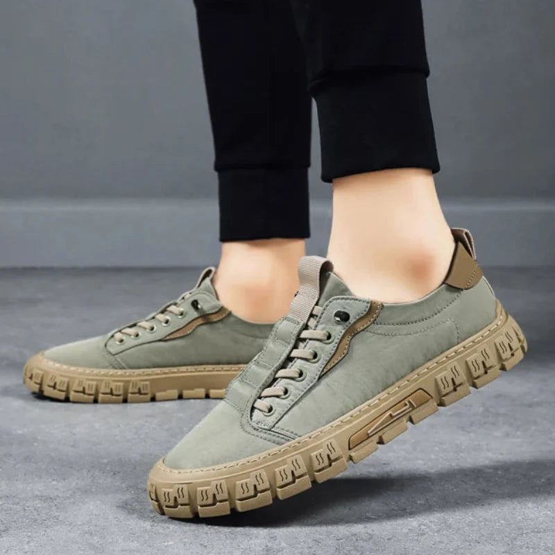 Effortless Canvas Fashion Sneaker for Women with Lace Up Low Top Rugged Lug Sole Casual Style