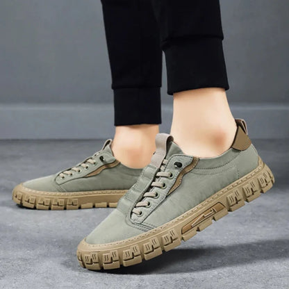 Effortless Canvas Fashion Sneaker for Women with Lace Up Low Top Rugged Lug Sole Casual Style