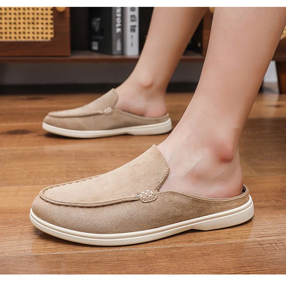 Stylish Suede Mule Loafer for Women with Backless Slip On Moc Toe Casual Style