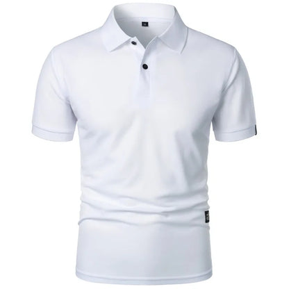 Effortless Pique Knit Polo Shirt for Women with Collar Short Sleeve Button Placket Casual Style