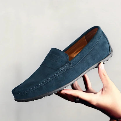 Stylish Suede Driving Loafer for Women with Penny Strap Slip On Rubber Sole Casual Style