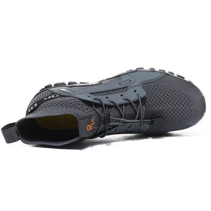 Effortless Knit Mesh Trail Sneaker for Women with High Top Lace Up Rugged Outsole Casual Style