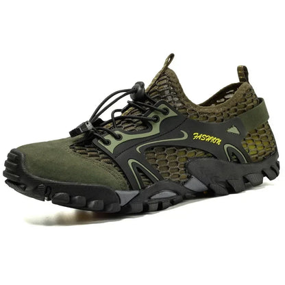 Comfortable Mesh Fashion Sneaker for Women with Lace Up Bungee Cord Rugged Trail Style