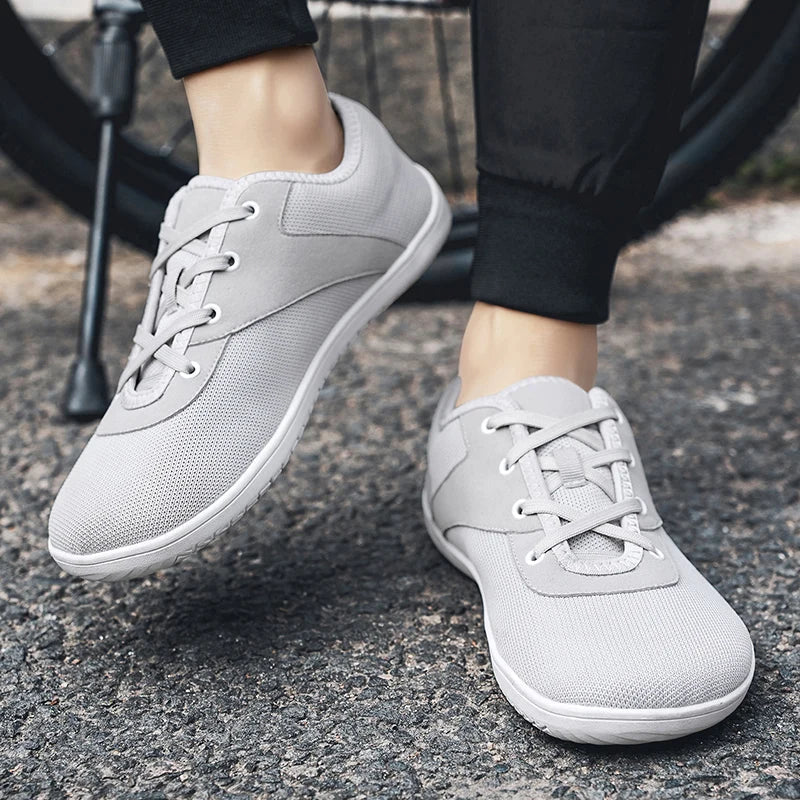 Effortless Mesh Lace Up Sneaker for Women with Round Toe Low Top Contrast Sole Casual Style