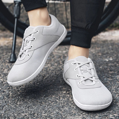 Effortless Mesh Lace Up Sneaker for Women with Round Toe Low Top Contrast Sole Casual Style