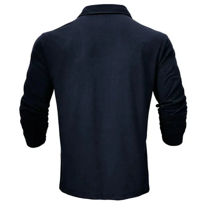 Effortless Cotton Polo Shirt for Women with Collared Long Sleeve Button Placket Relaxed Casual Style