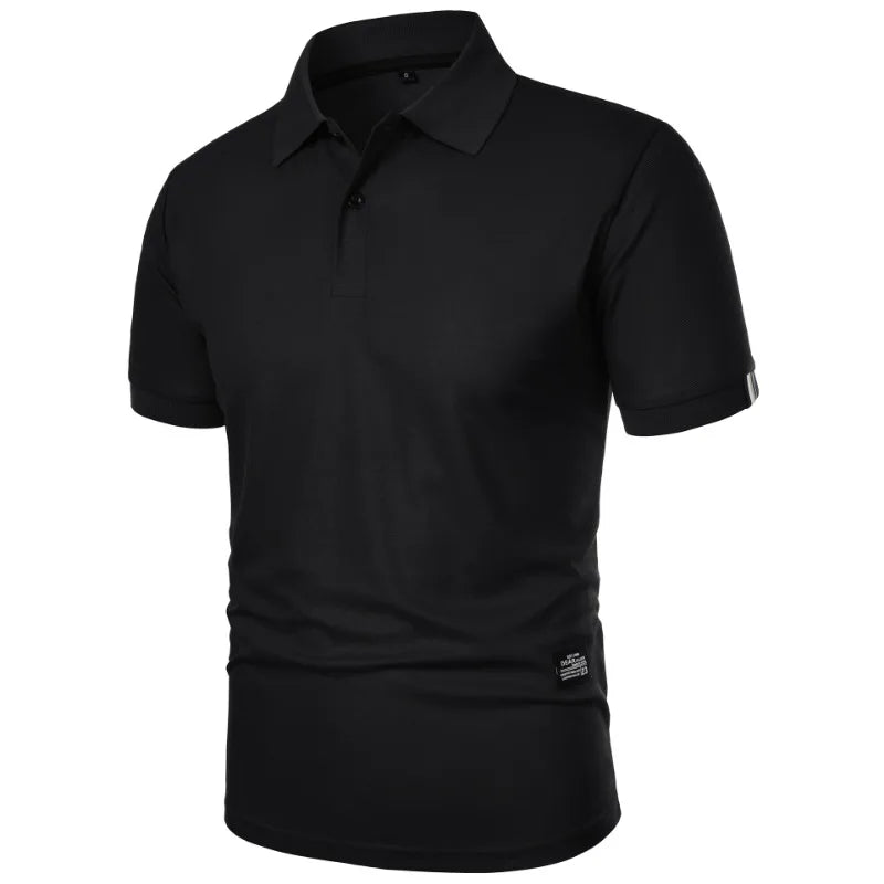 Effortless Pique Knit Polo Shirt for Women with Collar Short Sleeve Button Placket Casual Style