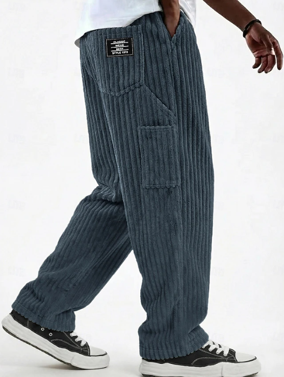 Effortless Corduroy Wide Leg Pants for Women with High Waist Relaxed Baggy Ribbed Casual Style
