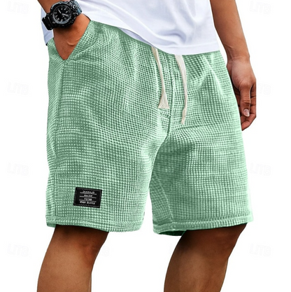 Effortless Waffle Knit Shorts for Women with Drawstring Waist Relaxed Fit Casual Style