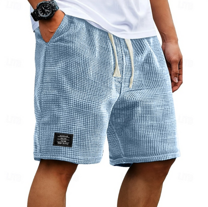 Effortless Waffle Knit Shorts for Women with Drawstring Waist Relaxed Fit Casual Style