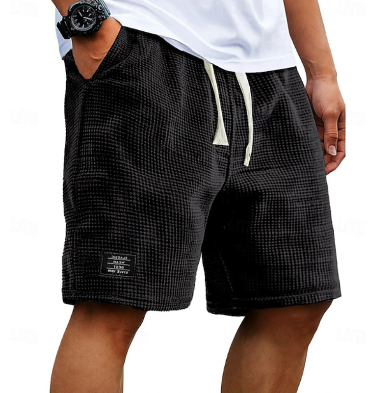 Effortless Waffle Knit Shorts for Women with Drawstring Waist Relaxed Fit Casual Style