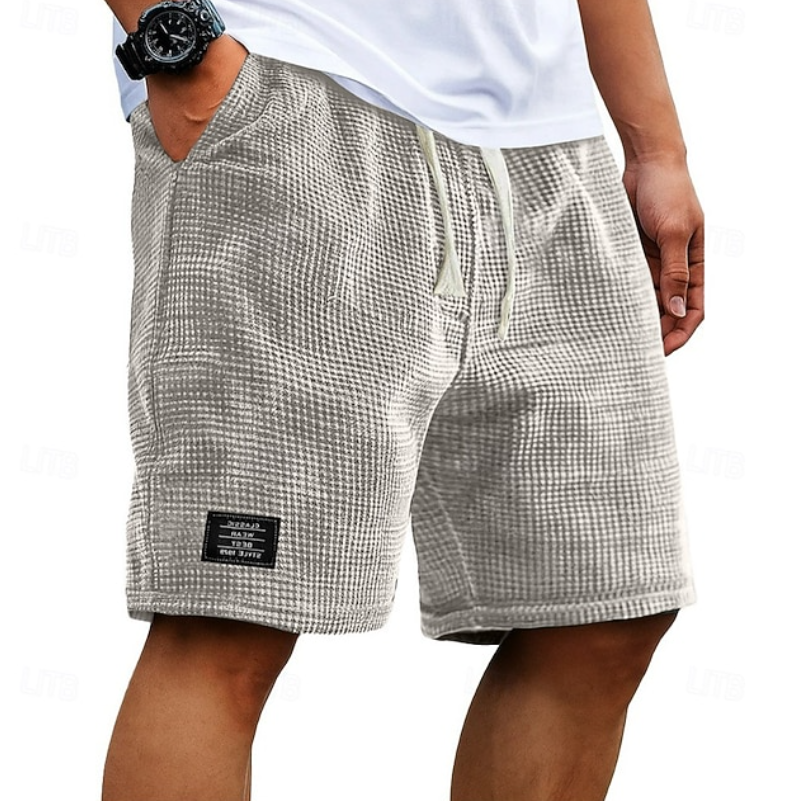 Effortless Waffle Knit Shorts for Women with Drawstring Waist Relaxed Fit Casual Style